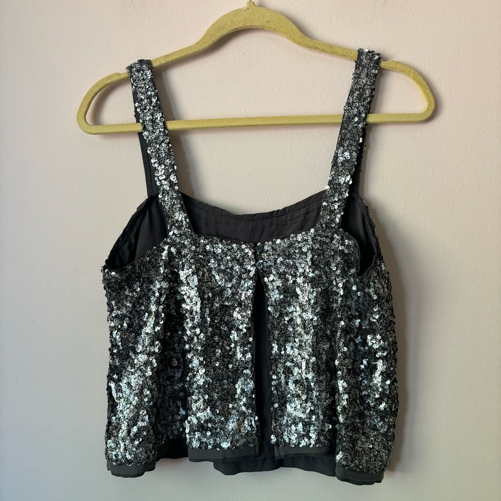 A&F Open Back Silver Sequin Tank - Picture 2 of 5